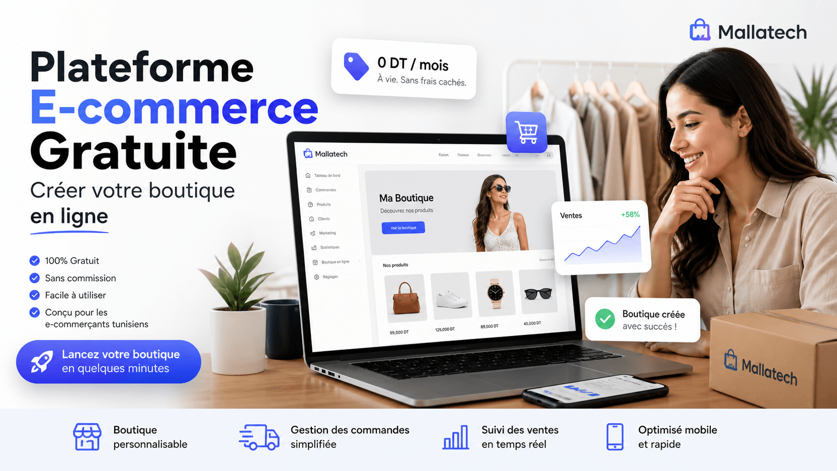 Plateform ecommerce tunisie- Créer boutique ecommerce